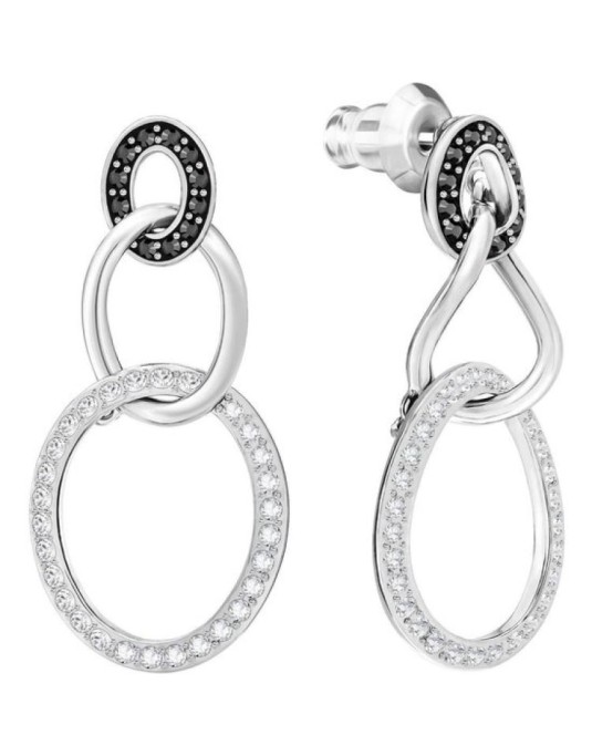 Orecchini a bottone SWAROVSKI con collana 5406126 GREETING: ORECCHINO A BOTTONE JET/CRY/RHS