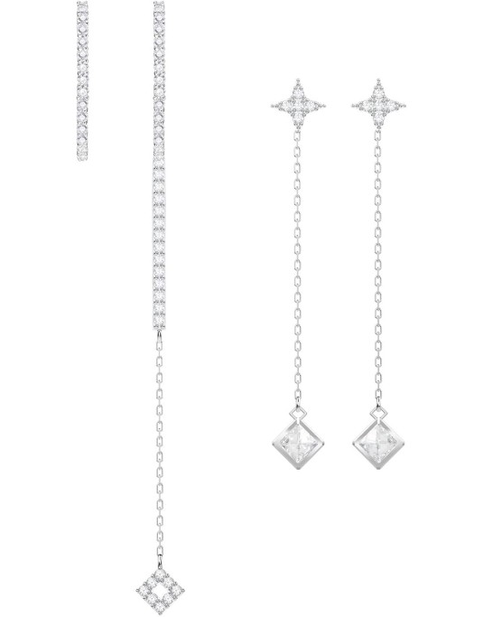 Set di orecchini Swarovski Vittore - Bianco - Placcatura rodio - 5374830
