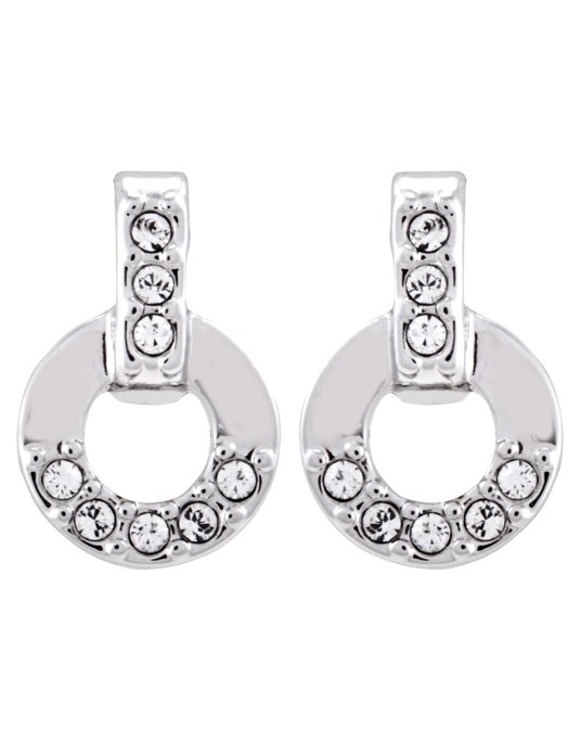 Orecchini a lobo SWAROVSKI 5349195 Circle placcati rodio. Lunghezza: 1 cm.