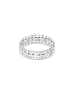 Chimiama Anello Argento Baguette Bianche