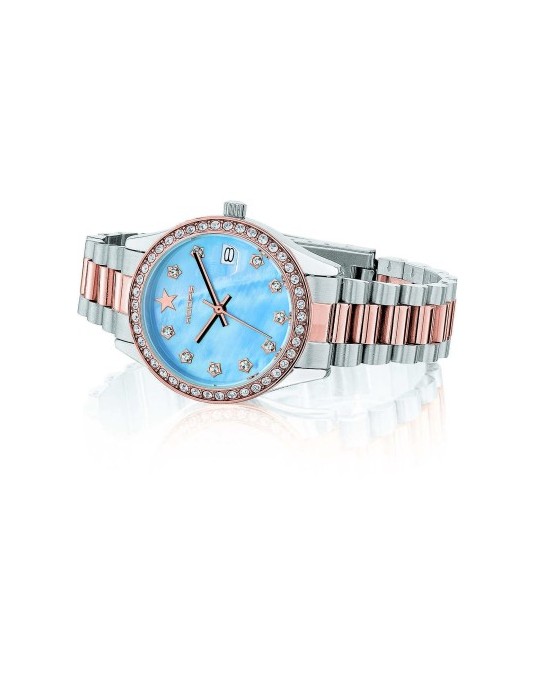 Orologio HOOPS SUPER LUXURY 2641L-SRG05 Silver Rose Gold Blue