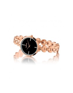 Orologio solo Tempo Donna Hoops Chain Rose Gold Nero 2646l-rg01