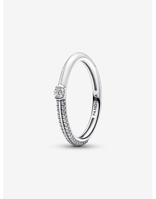 Pandora Anello Pietre Luminose e Smalto Bianco Pandora ME 192528C02