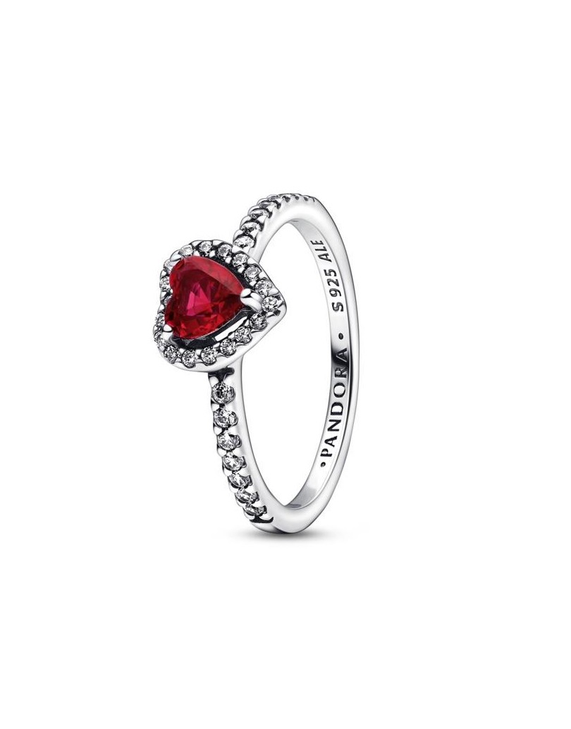 Anello Cuore in Rilievo Rosso