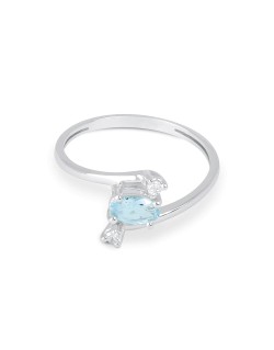 Anello Demetra Acquamarina Ovale Diamanti