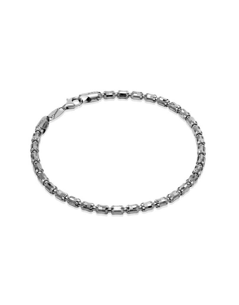 Bracciale Desmos a Segmenti in Argento Brunito Lunghezza 18,5 cm