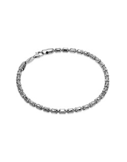 Bracciale Desmos a Segmenti in Argento Brunito Lunghezza 18,5 cm