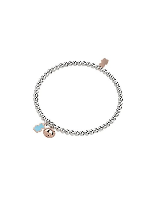 BRACCIALE CON CAMPANELLA E ORSO TURCHESE